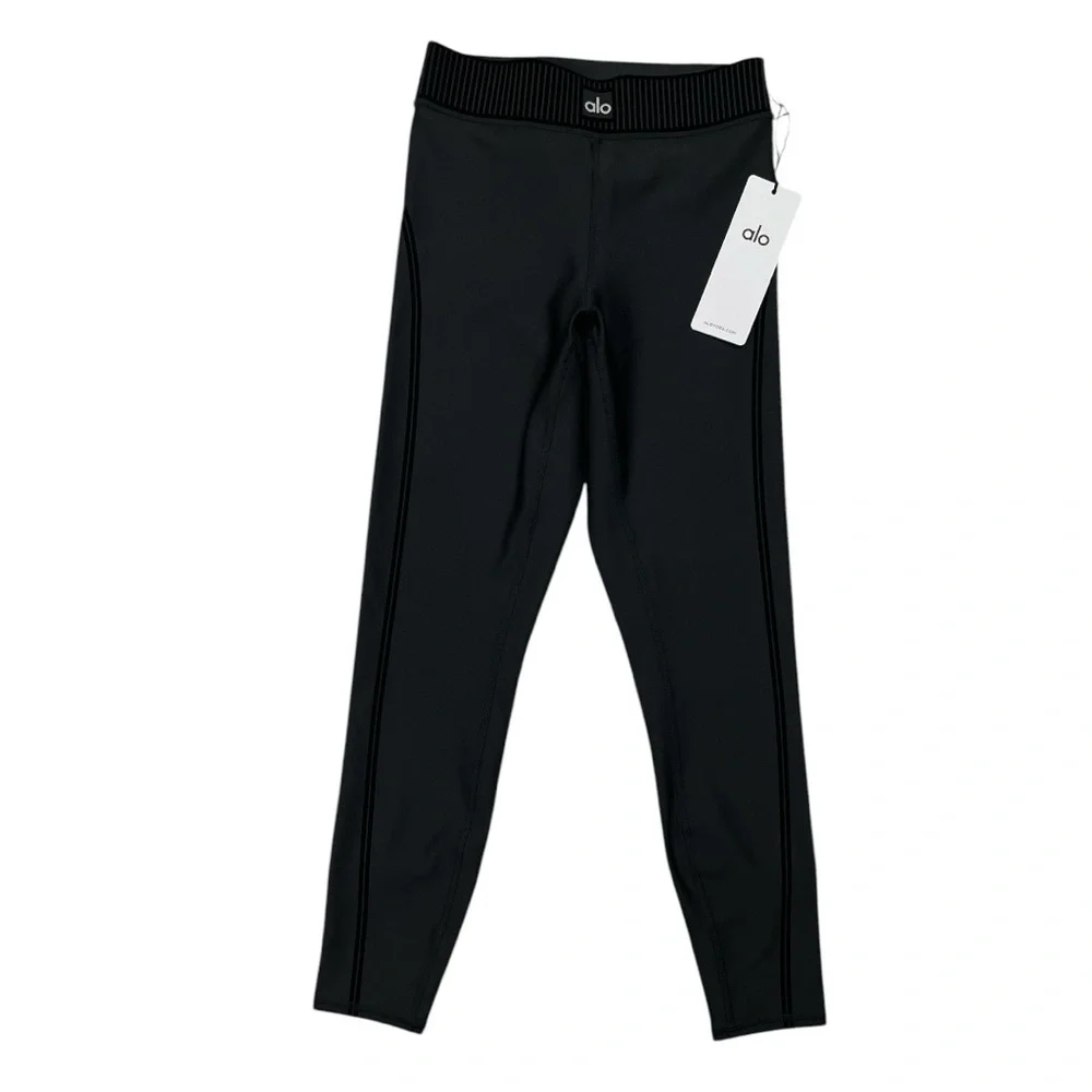 NWT Alo Yoga Airlift High Waist 7/8 Line Up Legging size Small in Black - Picture 4 of 8